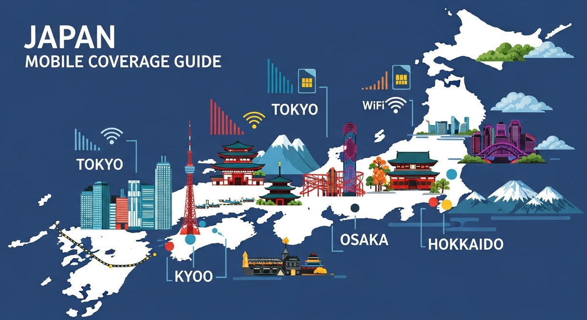 Mobile Coverage by Destination: Tokyo, Kyoto, Osaka, Hokkaido